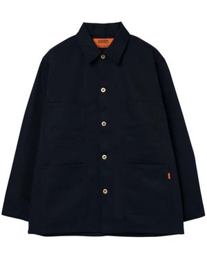 Universal Overall Button-Up Patch-Pocket Jacket - Blue