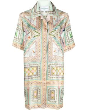 CASABLANCA Le Labyrinthe Silk Shift Dress - White