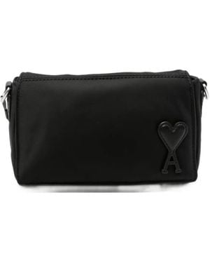 Ami Paris Logo-Patch Shoulder Bag - Black