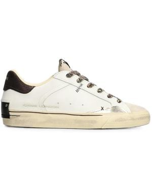 Crime London Deconstructed Leopard-Print Laces Sneakers - Bianco
