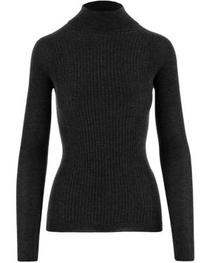 Sa Su Phi Ribbed-Knit Raglan-Sleeve Sweater - Black