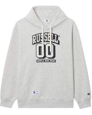 Chocoolate X Russell Athletic Logo-Patch Hoodie - Grey