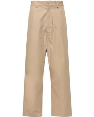 MM6 by Maison Margiela Mid-Rise Straight Leg Trousers - Natural
