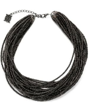 Panicale Collier Multi-Rangs Serti De Perles - Black