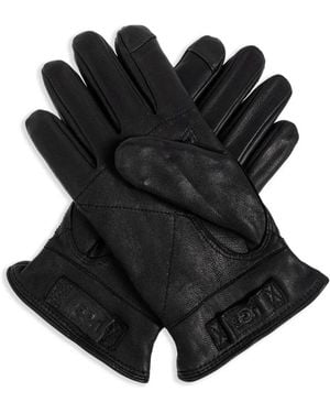 UGG Logo Leather Gloves - Black