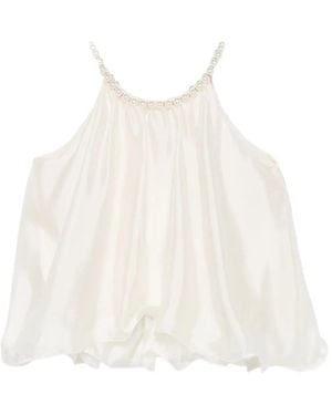 Paperlace Faux-Pearl Layered Top - White