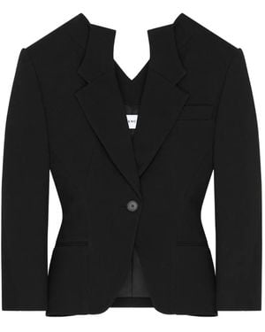 Givenchy Cut-Out Notched-Lapels Blazer - Black