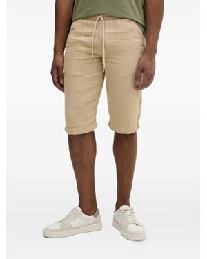 Karl Lagerfeld Drawstring Linen Shorts - Natural