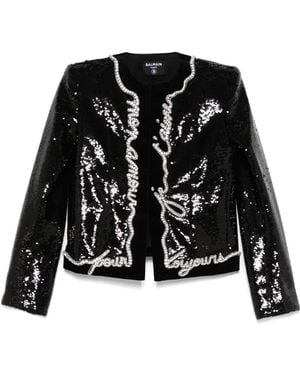 Balmain Love Letter ジャケット - ブラック