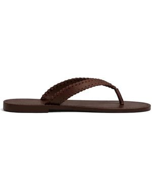 Cinq À Sept Jessica Leather Flat Sandals - Brown