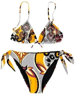 Miss Bikini Strassverzierter Bikini Mit Damask-Print - Mettallic