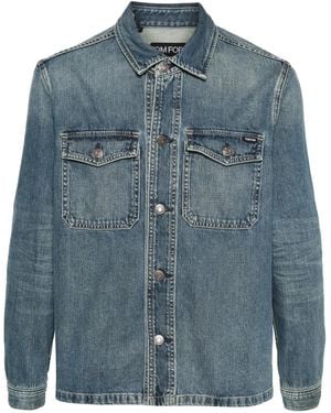 Tom Ford Giacca Di Jeans Abbottonata - Blu