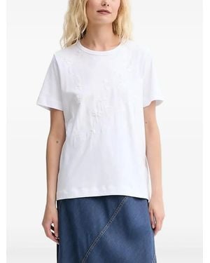 Munthe Embroidered-Floral T-Shirt - White