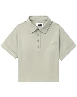 Izzue Logo-Embroidered Polo Top - Gray