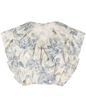 Sandro Josey Floral-Print Blouse - White