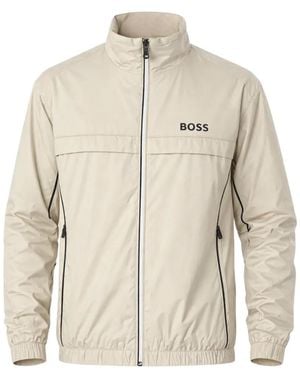 BOSS Contrast-Piping Jacket With Water-Repellent Finish - Natural