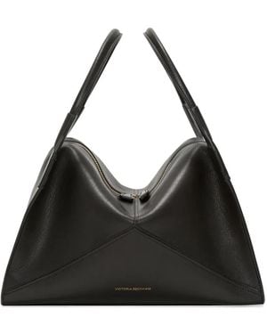 Victoria Beckham Sac Cabas En Cuir À Design Plissé - Black