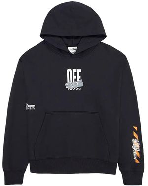 LAB C.O. OFF WHITE Duct Tape Graphic-Print Hoodie - Blue