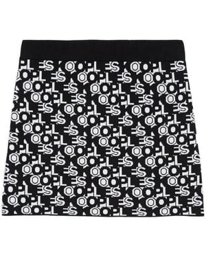 The Kooples Logo-Pattern Knitted Mini Skirt - Black