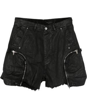 Rick Owens Bauhaus Frayed Shorts - Black