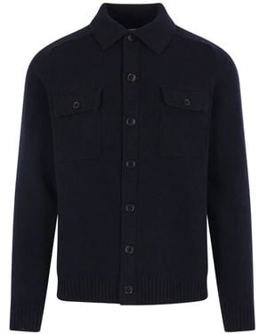 Roberto Collina Button-Up Flap-Pocket Cardigan - Blue
