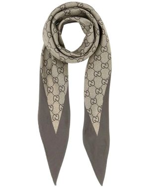 Gucci Seidenschal Mit Print - Mettallic