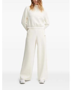 Guess Logo-Plaque Wide-Leg Pants - White