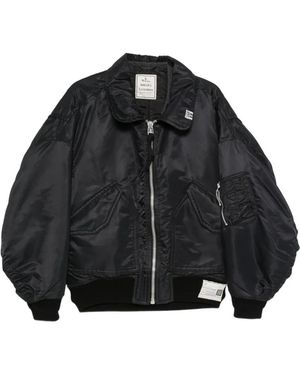 Maison Mihara Yasuhiro Ruched Zip-Up Bomber Jacket - Black