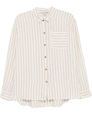 Barbour Annie Striped Chest-Pocket Shirt - White