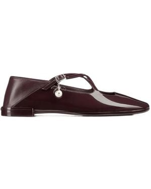 Jimmy Choo Eleri Crossover-Strap Flat Court Shoes - Brown
