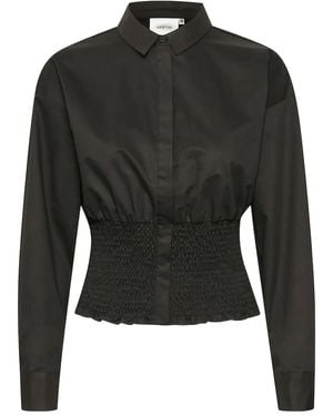 Gestuz Smocked-Waist Shirt - Black