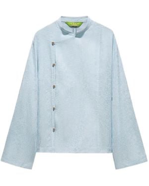 Shanghai Tang Tang Jacquard-Effect Blouse - Blue