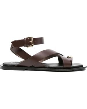 Bibi Lou Vaz Flat Buckle Strap Sandals - White