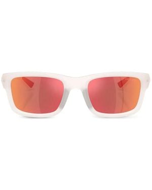 Prada Linea Rossa Zonnebril Met Rechthoekig Montuur En Frosted-Effect - Roze