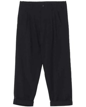 Y's Yohji Yamamoto Pleated Wool Trousers - Blue