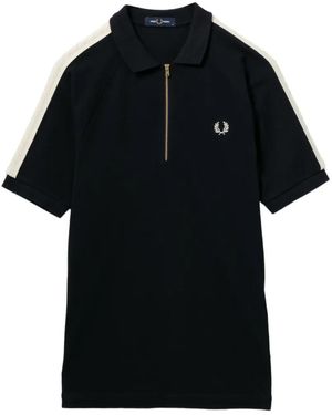 Fred Perry Logo-Embroidered Short Sleeve Polo Shirt - Black