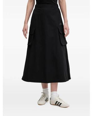 adidas City Tech Logo-Print Cargo Skirt - Black