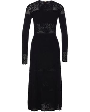 Twinset Embroidered Knitted Maxi Dress - Black