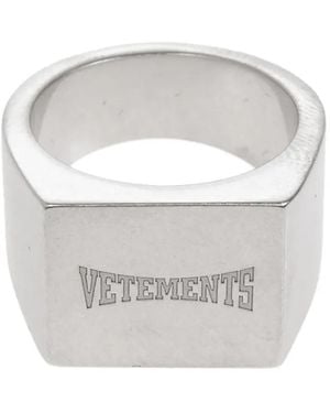 Vetements Eckiger Siegelring - Weiß
