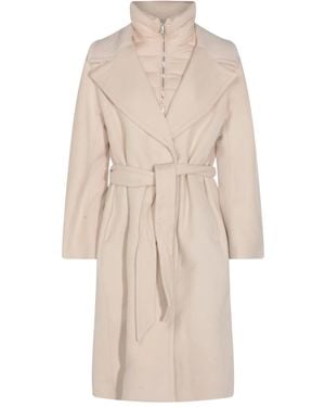 Moorer Belted zip coat - Neutro