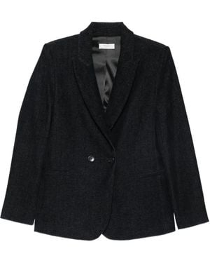 NINA 14.7 Double-Breasted Peaked-Lapel Blazer - Black