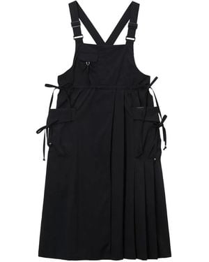 Musium Div. Robe Mi-Longue À Design Plissé - Black