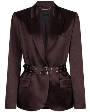 Liu Jo Eyelet Belted Blazer - Brown