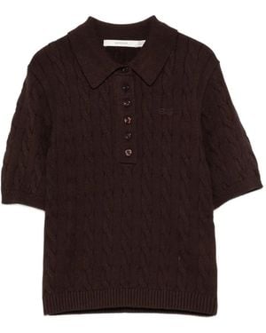 Gestuz Gzthilla Cable-Knit Polo Top - Red