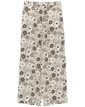 Aspesi Floral-Print Trousers - White