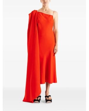Balenciaga Draped Asymmetric Dress - Red