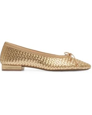 Bernardo Woven Bow-Detail Ballet Flats - Natural