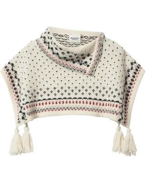 Isabel Marant Poncho Alfina Jacquard - Bianco