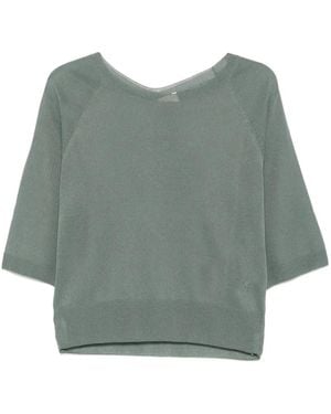 Marella Fine-Knit Raglan-Sleeve Sweater - Green