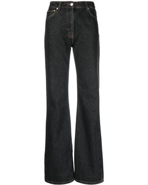 Moschino Mid-Rise Wide-Leg Jeans - Black